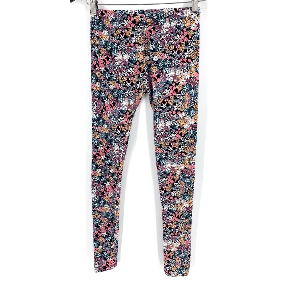 2/$25 Lulu Luv Girl's Long Floral Leggings, 14/16